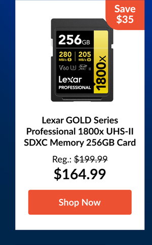 Lexar GOLD Series Professional 1800x UHS-II SDXC Memory 256GB Card