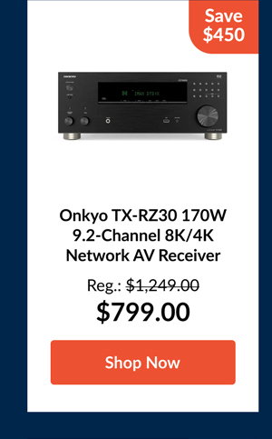 Onkyo TX-RZ30 170W 9.2-Channel 8K/4K Network AV Receiver