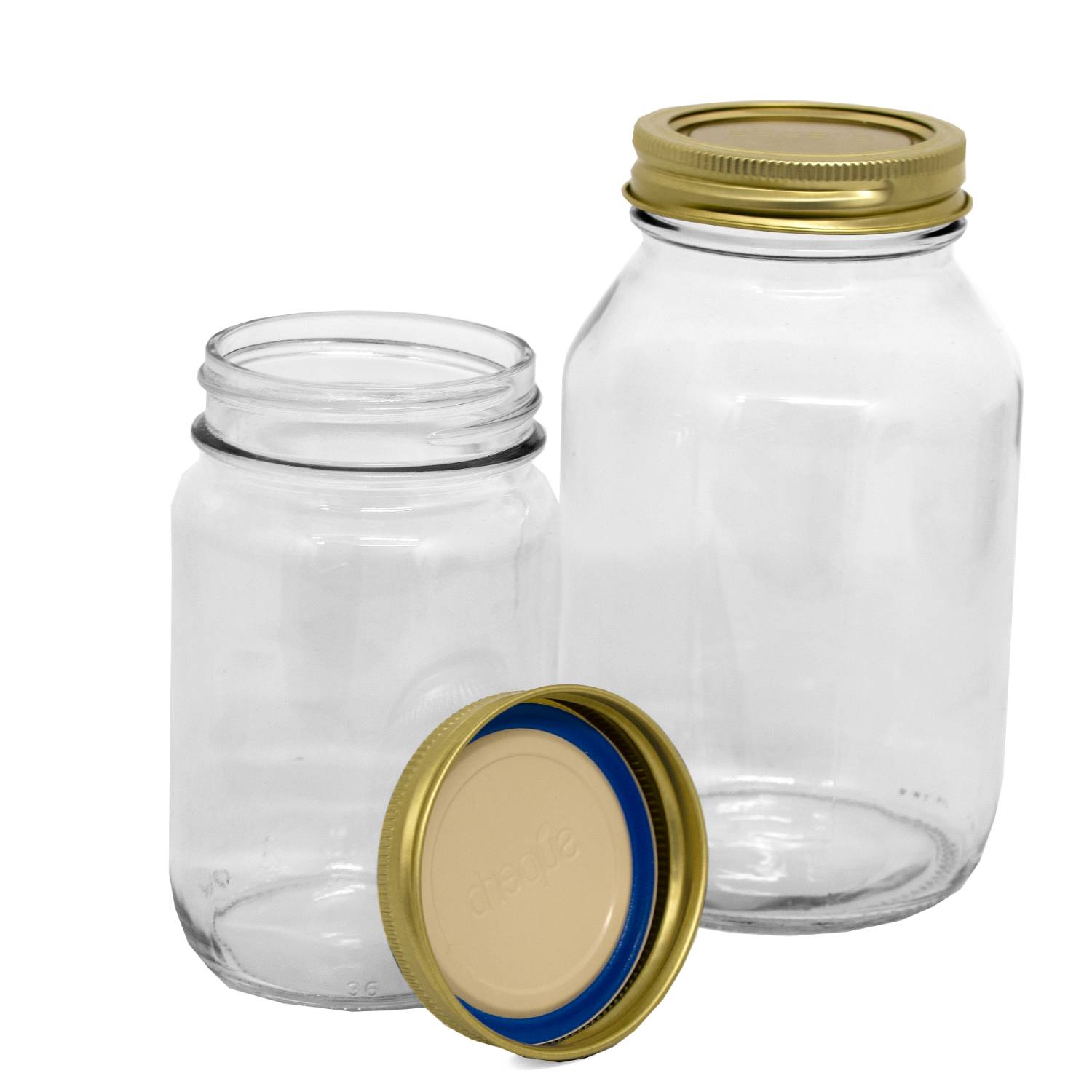 Image of Superb Canning Jars with Lids & Bands - Regular Mouth (USA-Made)