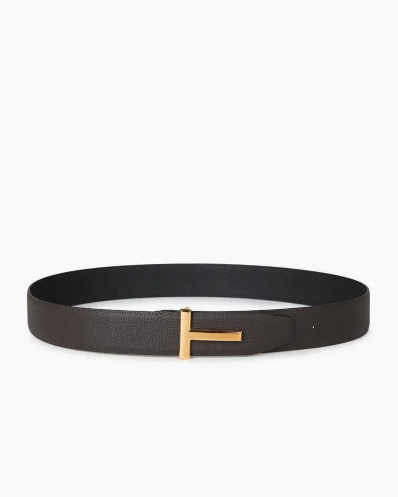 Classic Daily Wear T-Buckle Reversible Leather Belt