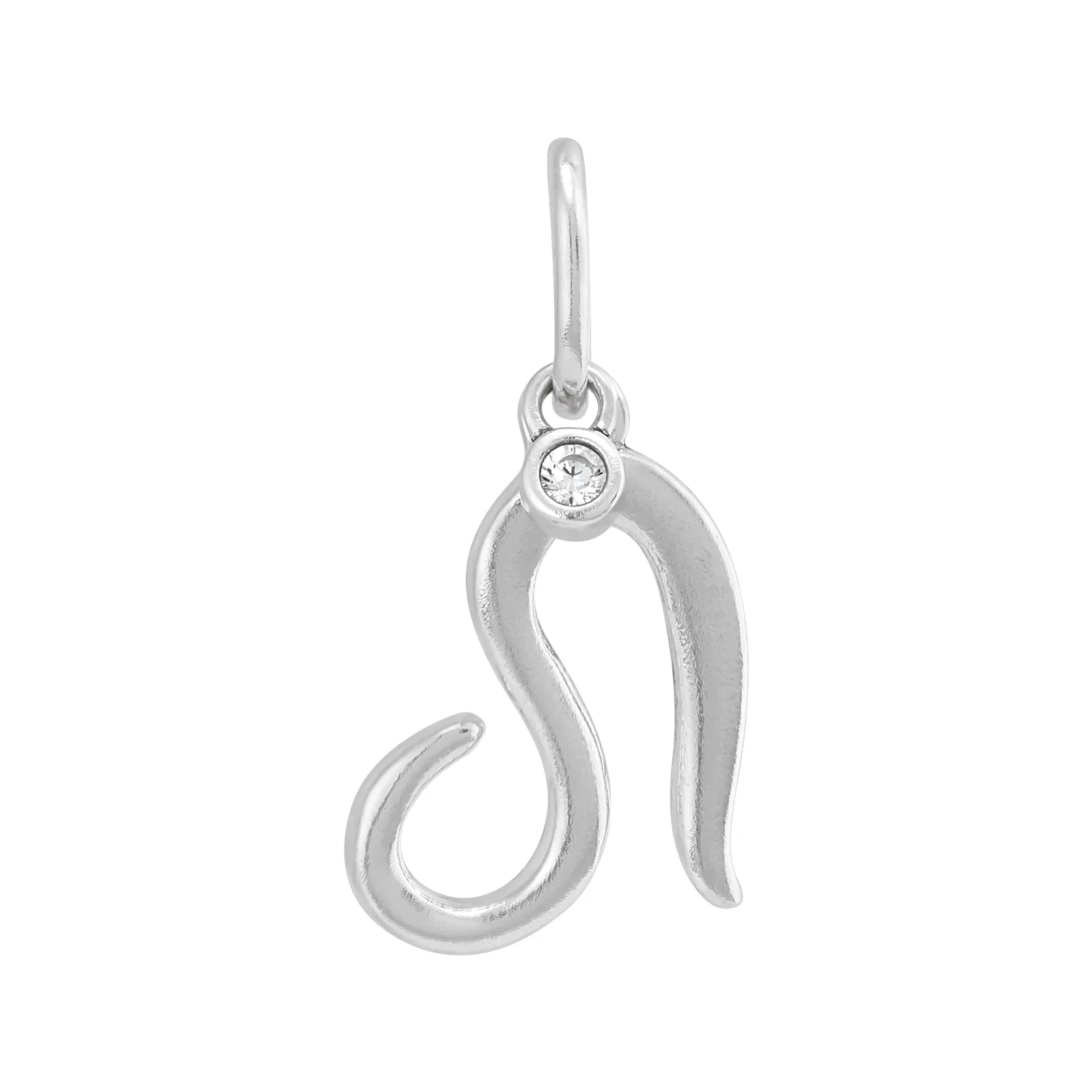 Petite Leo Charm, White Cubic Zirconia