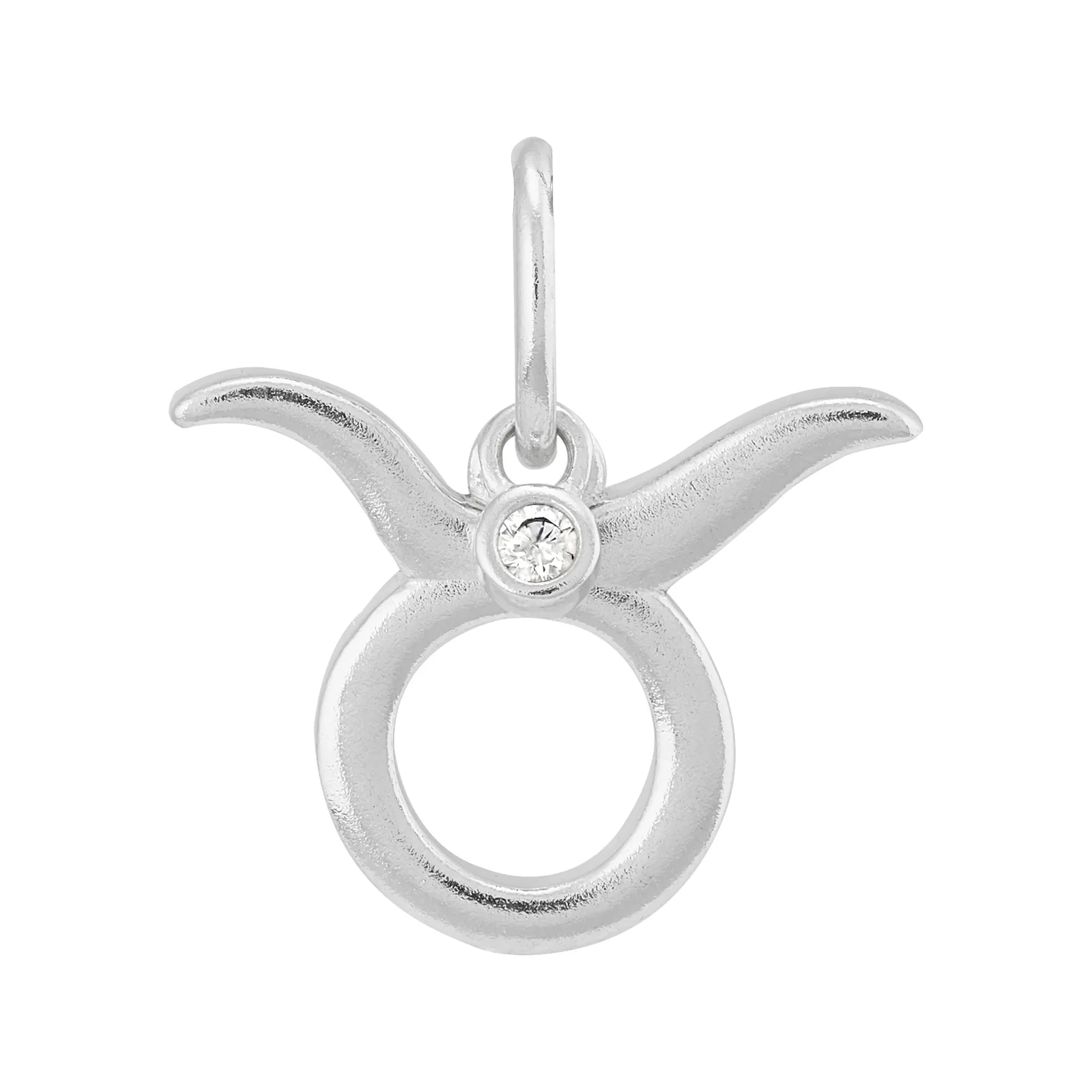 Petite Taurus Charm, White Cubic Zirconia
