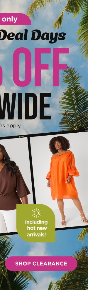 Online only. 40% off sitewide. Shop clearance