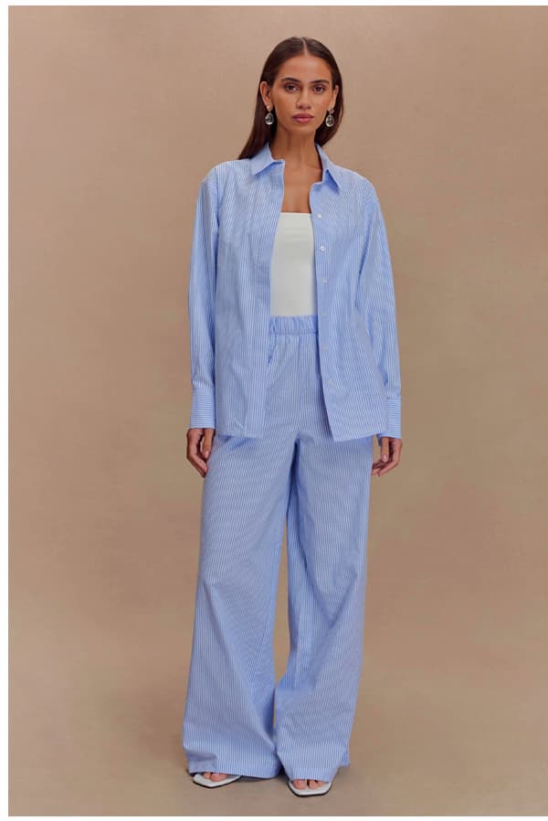 Hansen FINAL SALE Oversized Shirt - Blue Pinstripe