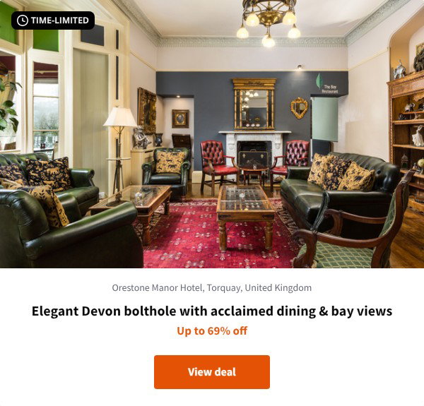 Elegant Devon bolthole with acclaimed dining & bay views