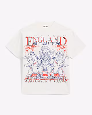 England White Cotton Soccer Graphic T-Shirt