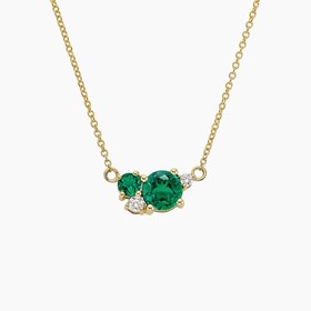 14K Yellow Gold Foliage Bouquet Pendant (1/10 ct. tw.)