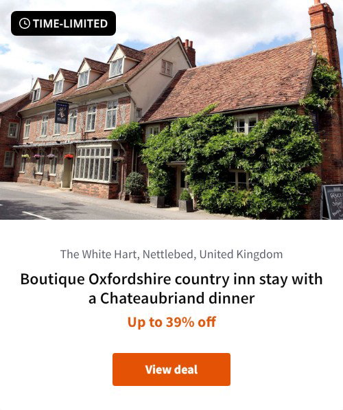 Boutique Oxfordshire country inn stay with a Chateaubriand dinner