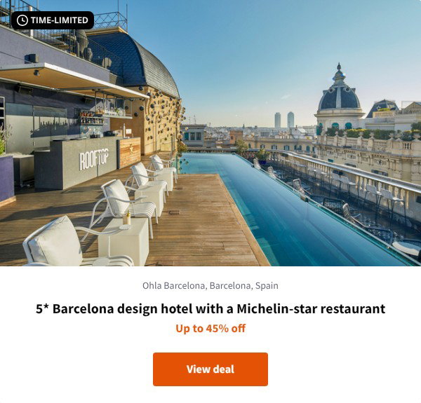 5* Barcelona design hotel with a Michelin-star restaurant