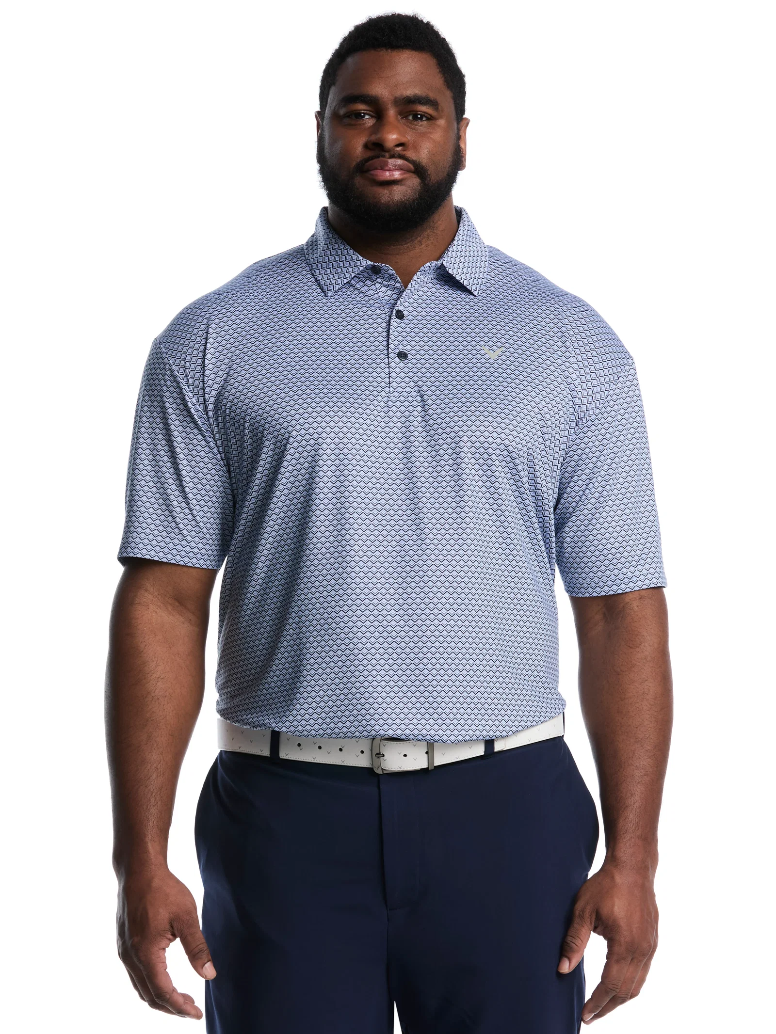 Image of Big & Tall All Over Gradient Chev Print Polo