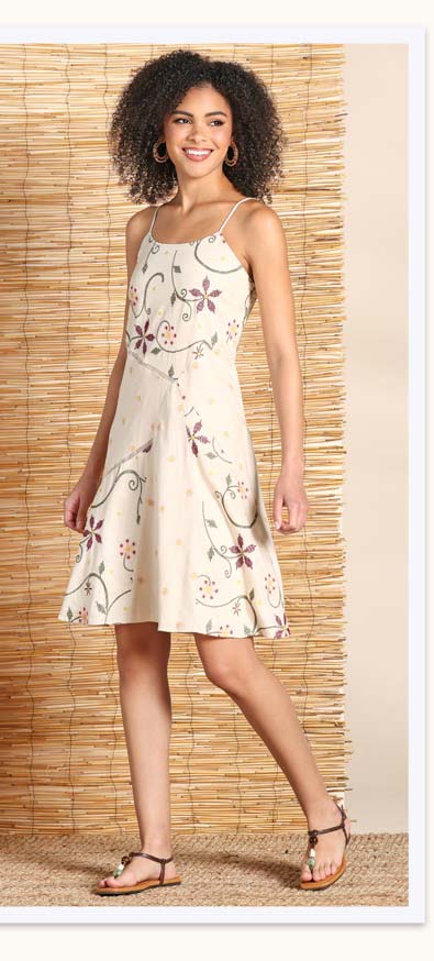 Shop Garden Embroidered Linen Dress