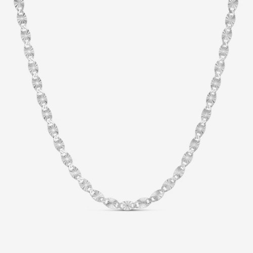 Sterling Silver Diamond-Cut Disc Station Necklace