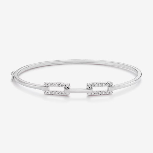 Sterling Silver Cubic Zirconia Links Bangle