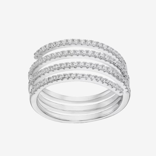 Sterling Silver Cubic Zirconia Spiral Ring