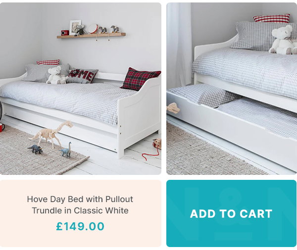 Hove Day Bed with Pullout Trundle in Classic White