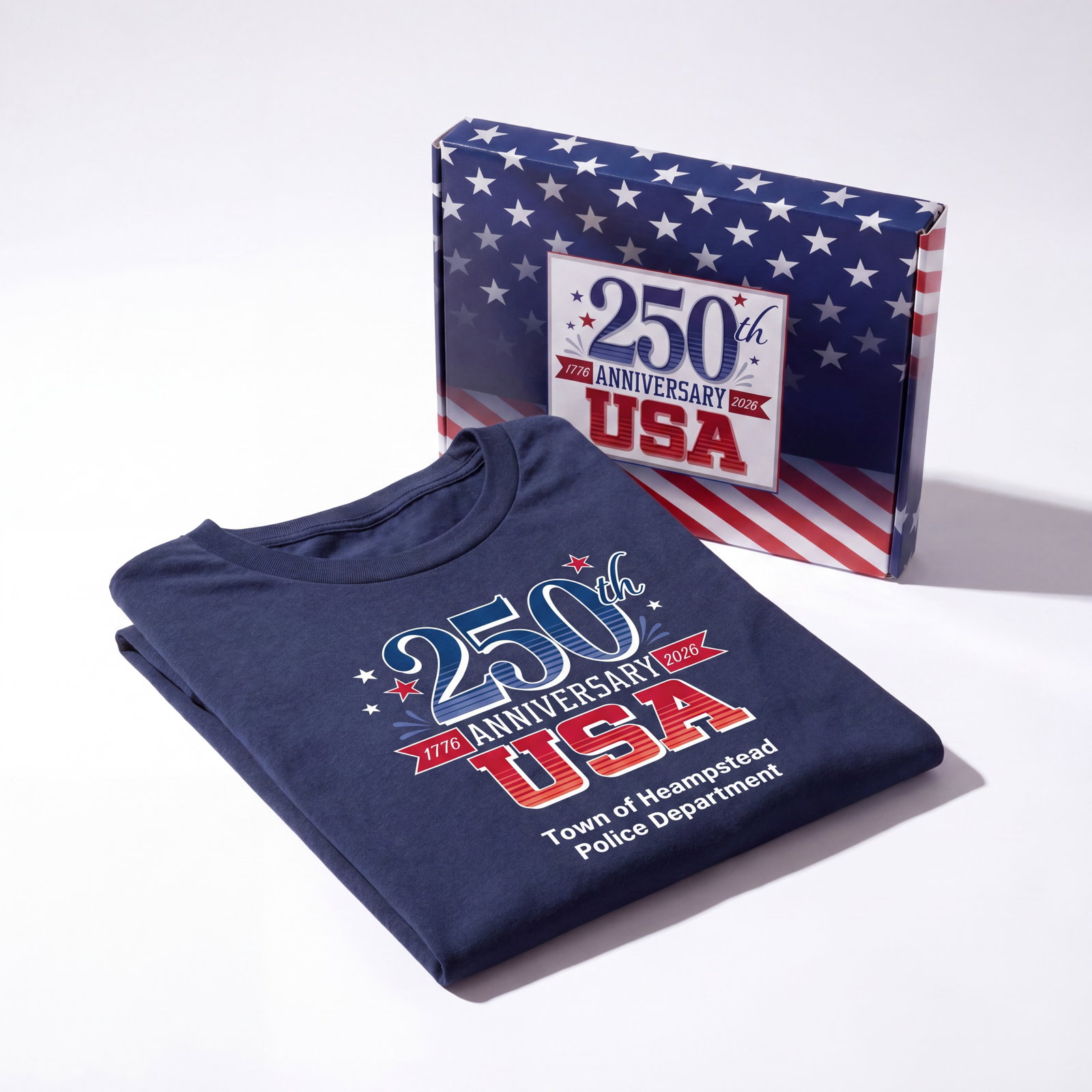 USA 250th Anniversary USA Unisex Short-Sleeved T-Shirt in Gift Box - Silkscreened Personalization Available - on sale as low as $7.19 ea.