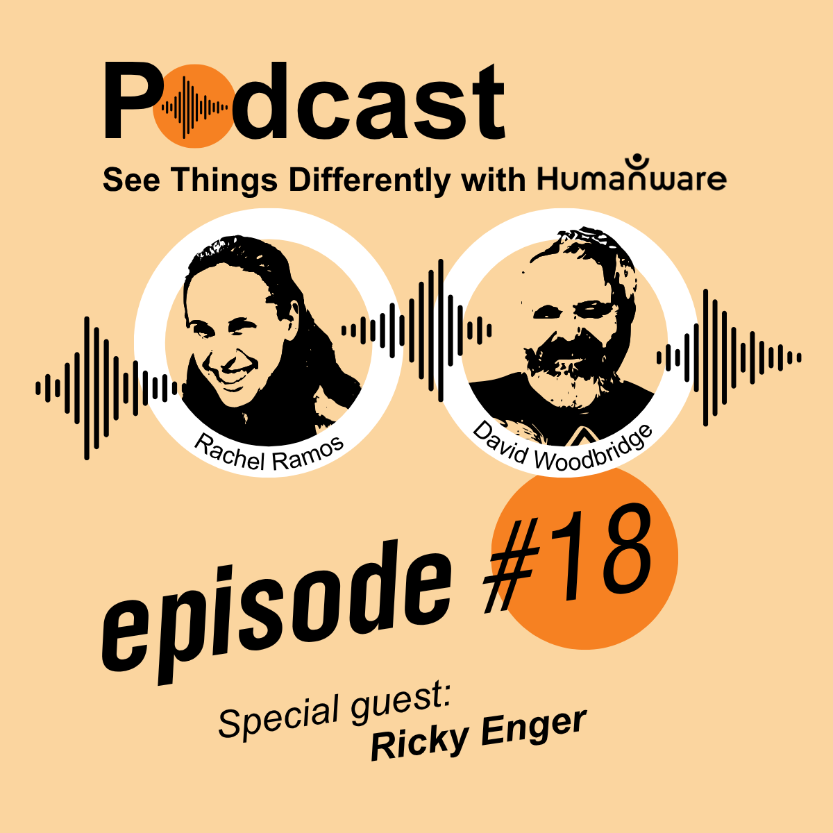 HumanWare “See Things Differently” podcast visual for episode 18 with hosts and guest portraits.