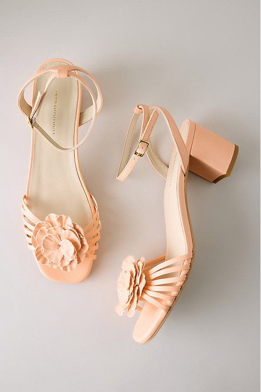 By Anthropologie Floral Strappy Sandal Heels