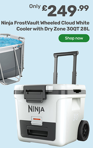 Ninja FrostVault Wheeled Cloud White Cooler with Dry Zone 30QT 28L. Only £249.99 - shop now