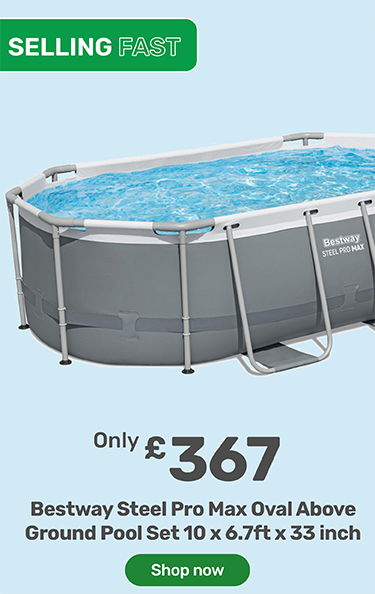 selling fast. Bestway Steel Pro Max Oval Above Ground Pool Set 10 x 6.7ft x 33 inch. only £367 - shop now
