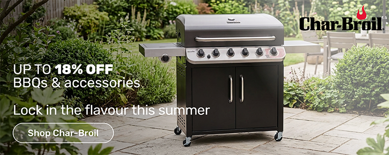 up to 18% off BBQs and accessories. Lock in the flavour this summer - shop Char-Broil