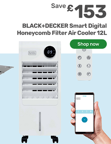 BLACK+DECKER Smart Digital Honeycomb Filter Air Cooler 12L. Save £153 - shop now
