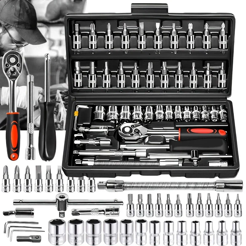 Image of 46pc Ratchet & Wrench Tool Set