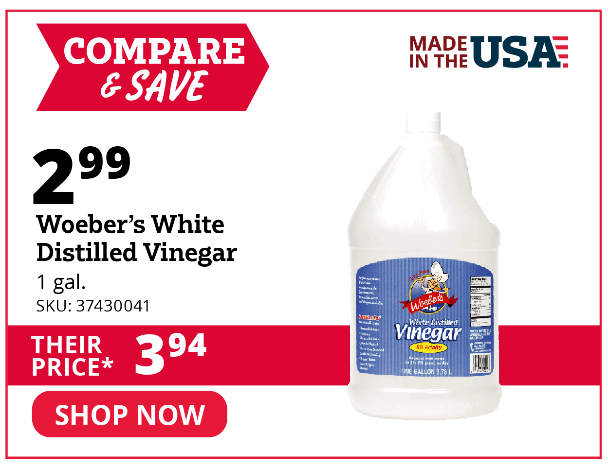 C&S Woeber's White Distilled Vinegar