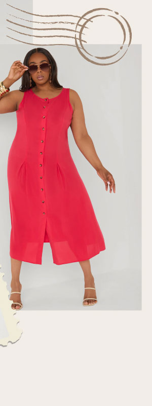 Pleated Maxi Shirtdress