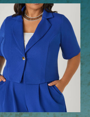 Cropped Crepe Blazer