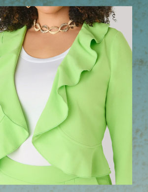 Open Front Ruffled Jacket