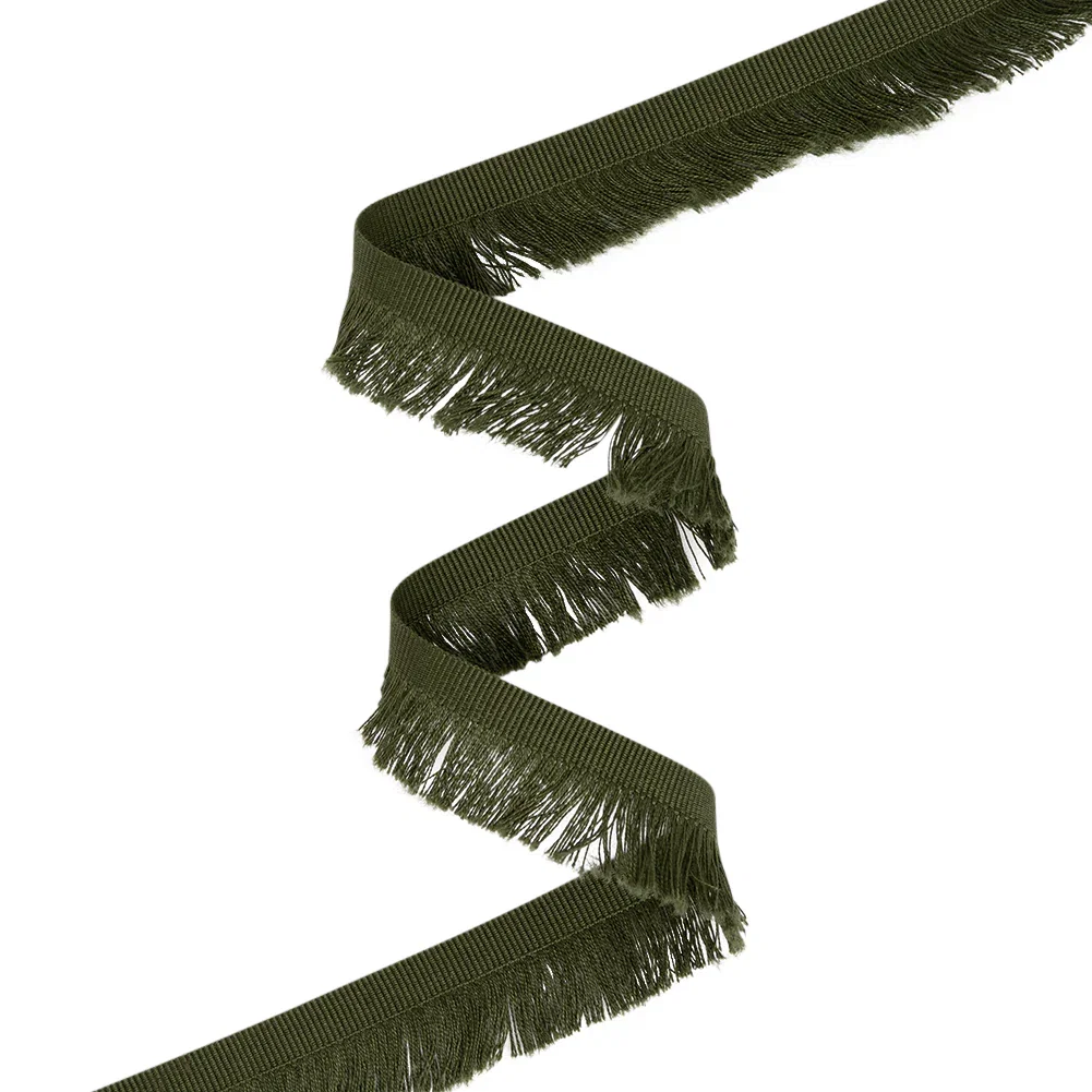 Image of Cotton Grosgrain Ribbon with Fringe Made in Italy - 0.875