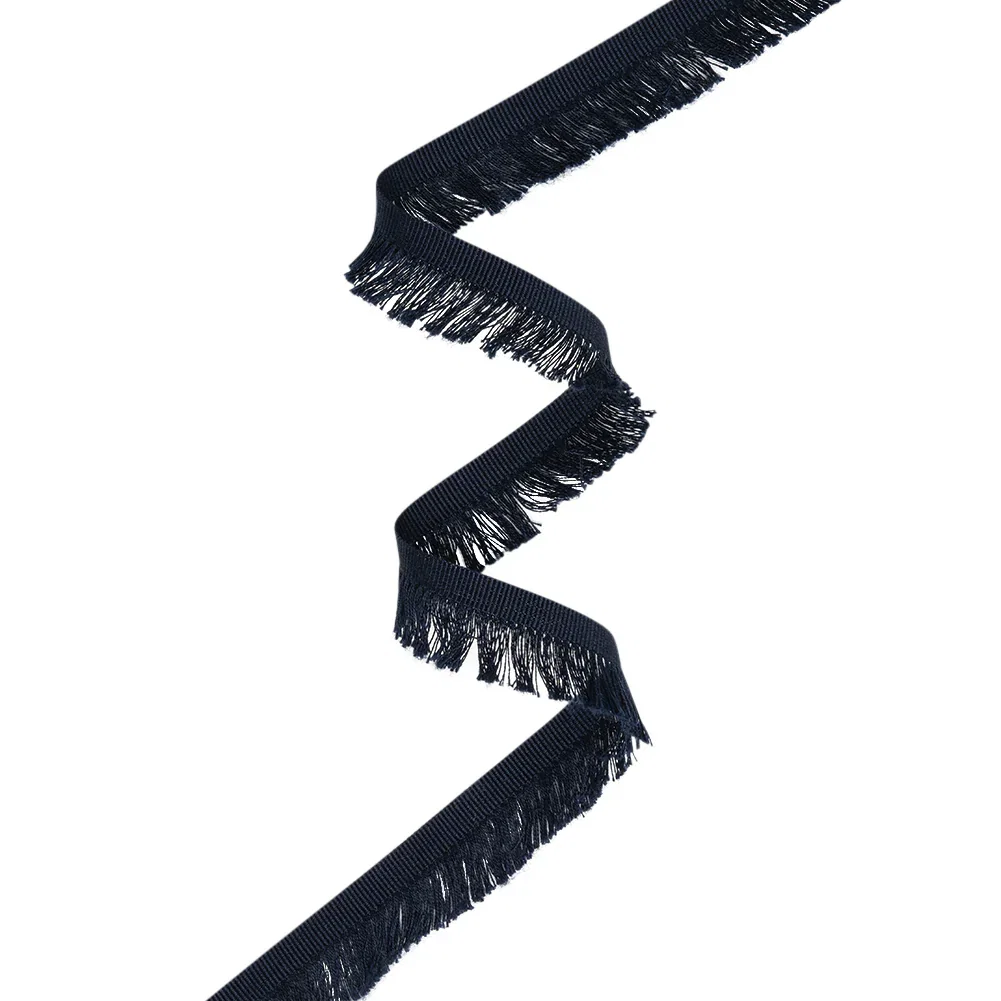 Image of Cotton Grosgrain Ribbon with Fringe Made in Italy - 0.875