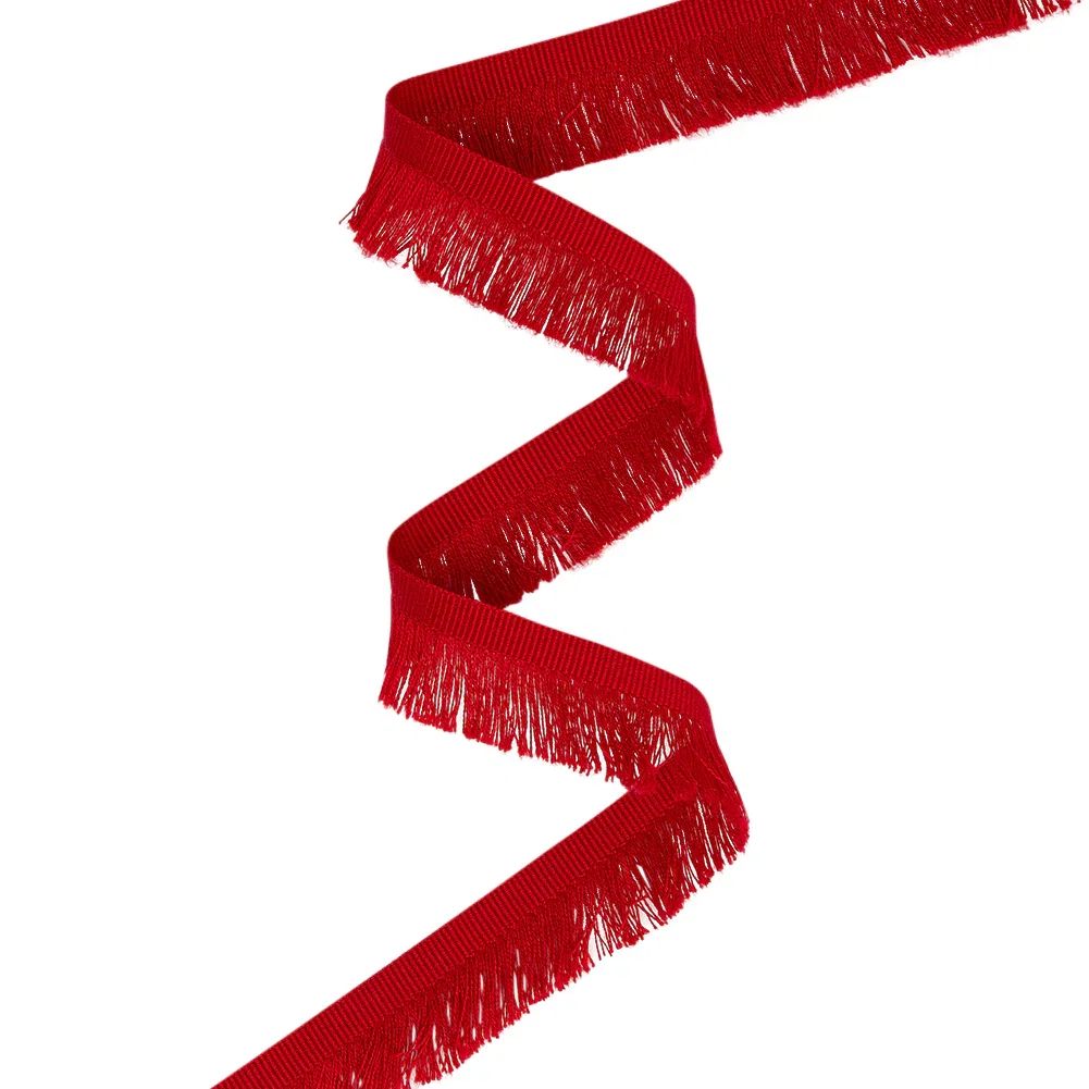 Image of Cotton Grosgrain Ribbon with Fringe Made in Italy - 0.875
