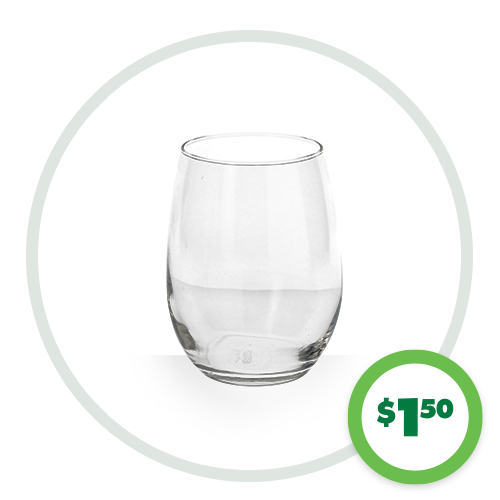 $1.50 Stemless Wine Glasses