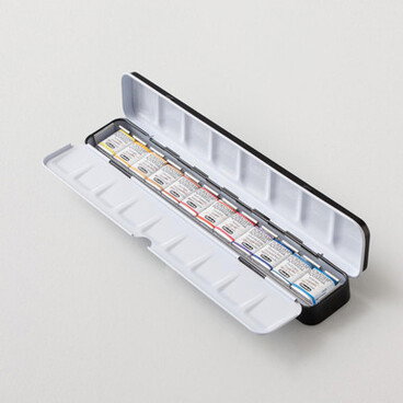 Schmincke Horadam Aquarell 'Hazel Soan' Metal Tin Half Pan Assorted Colours Set of 12