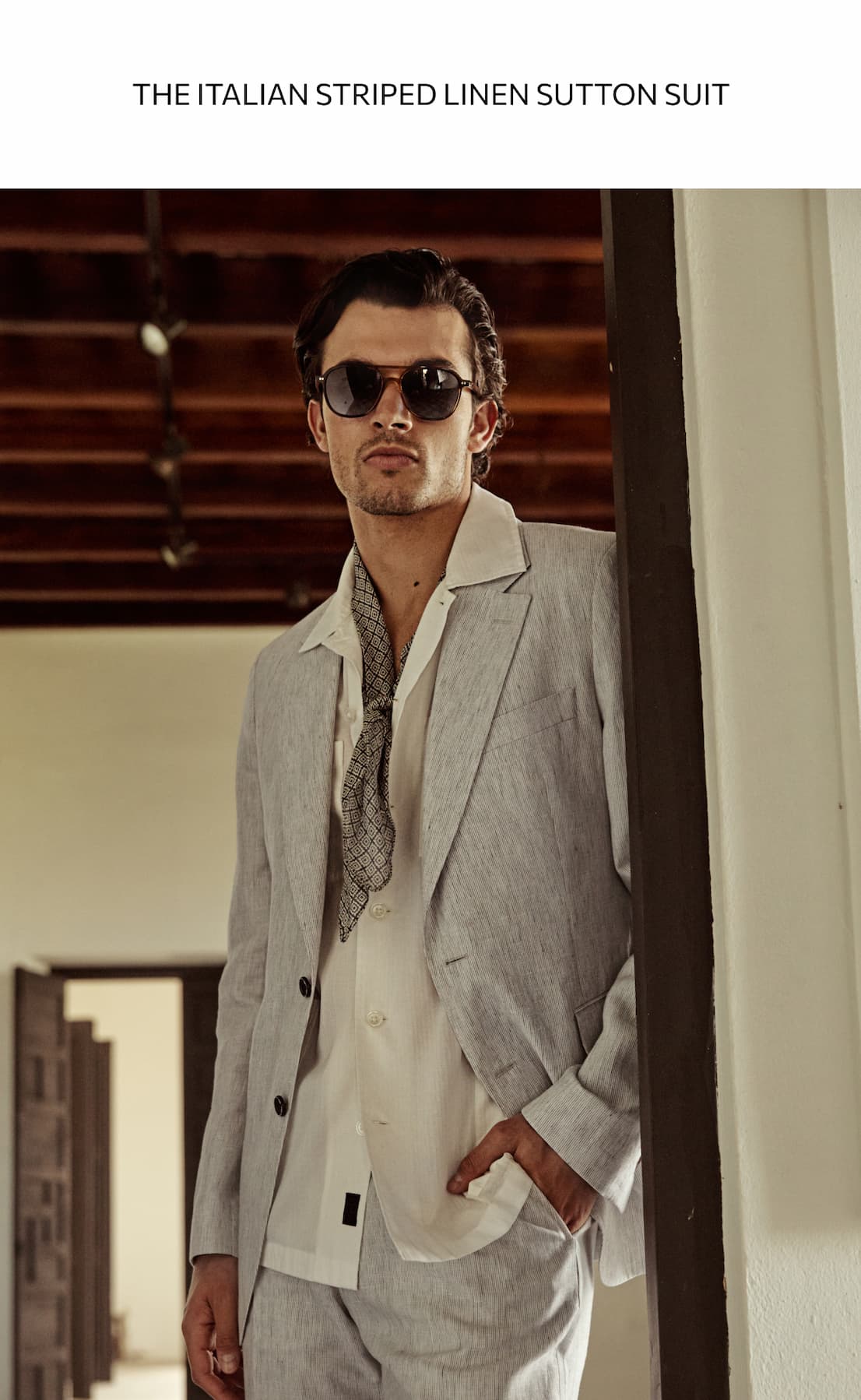 Italian Striped Linen Sutton Suit
