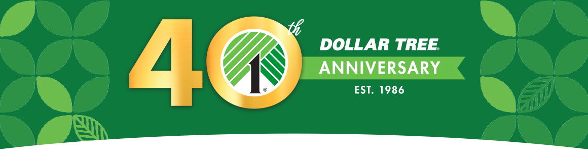Dollar Tree 40th Anniversary logo banner