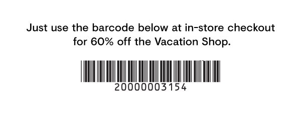 60% Off Vacation Shop