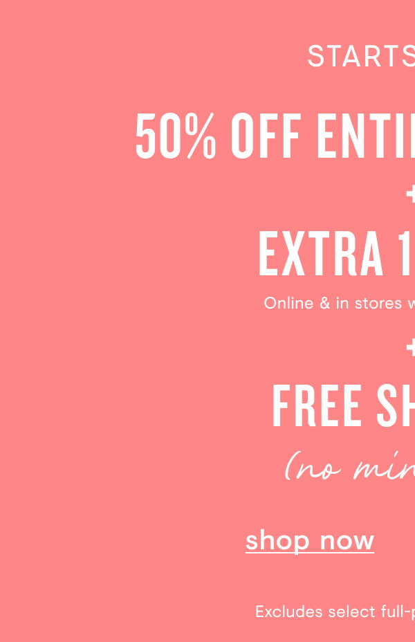 50% off + extra 15% off + free shipping
