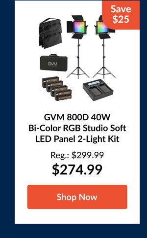 GVM 800D 40W Bi-Color RGB Studio Soft LED Panel 2-Light Kit