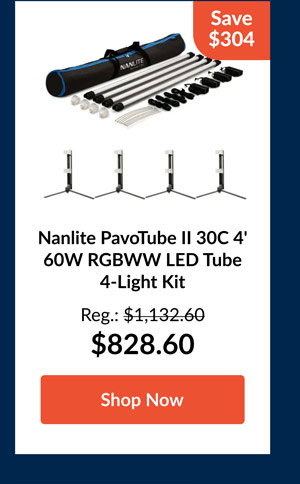 Nanlite PavoTube II 30C 4' 60W RGBWW LED Tube 4-Light Kit