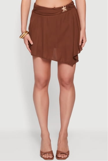 Shop Starfish Detail Asymmetrical Mini Skirt