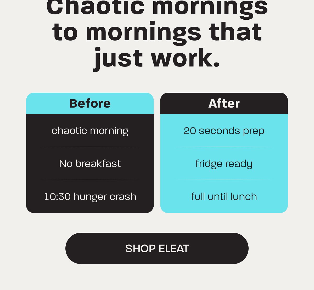 Comparison of chaotic mornings to efficient mornings with prep tips.