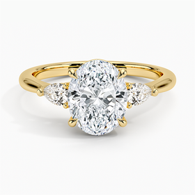 14K Yellow Gold Petite Opera Three Stone Diamond Ring (1/4 ct. tw.)