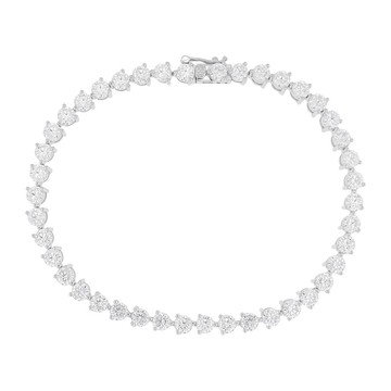 White Cubic Zirconia Rhodium Over Silver Martini Tennis Bracelet 14.00ctw