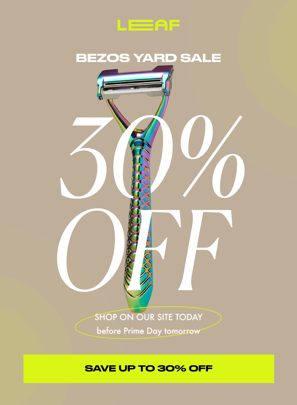 30% Off sitewide at Leaf Shave