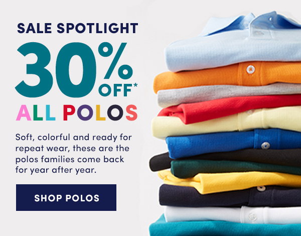 30% off ALL POLOS