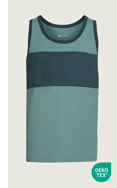 Tanktop, zweifarbig, grün und dunkelgrün, Vorderansicht, Produktansicht