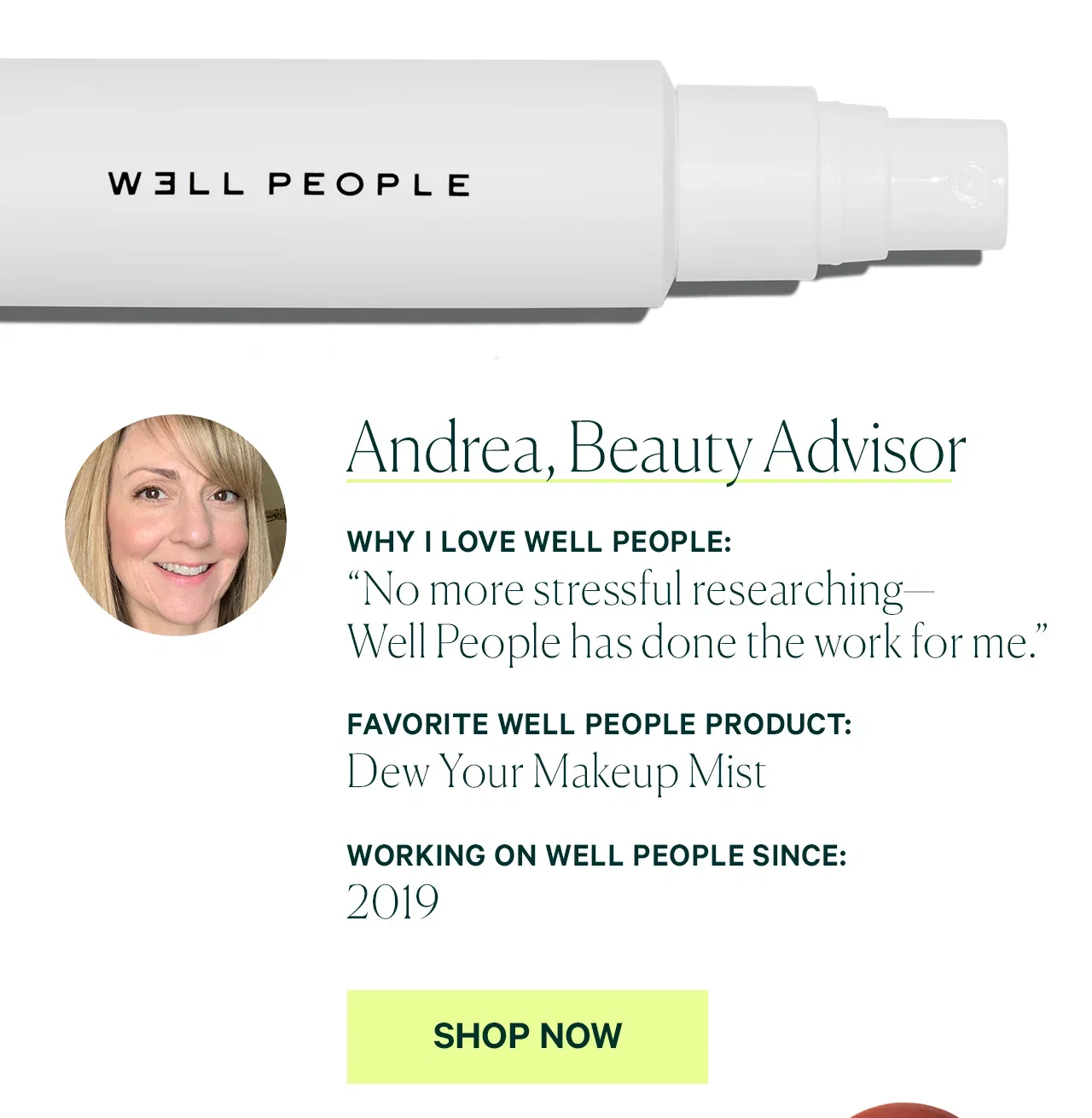 Andrea, Beauty Advisor - Dew Your Makeup Mist- shop now